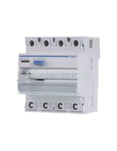 Intreruptor RCCB 63A/30mA Hager - CDS463D