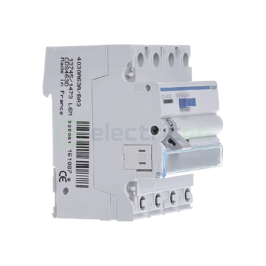 Intreruptor RCCB 63A 30mA Hager 3P+N