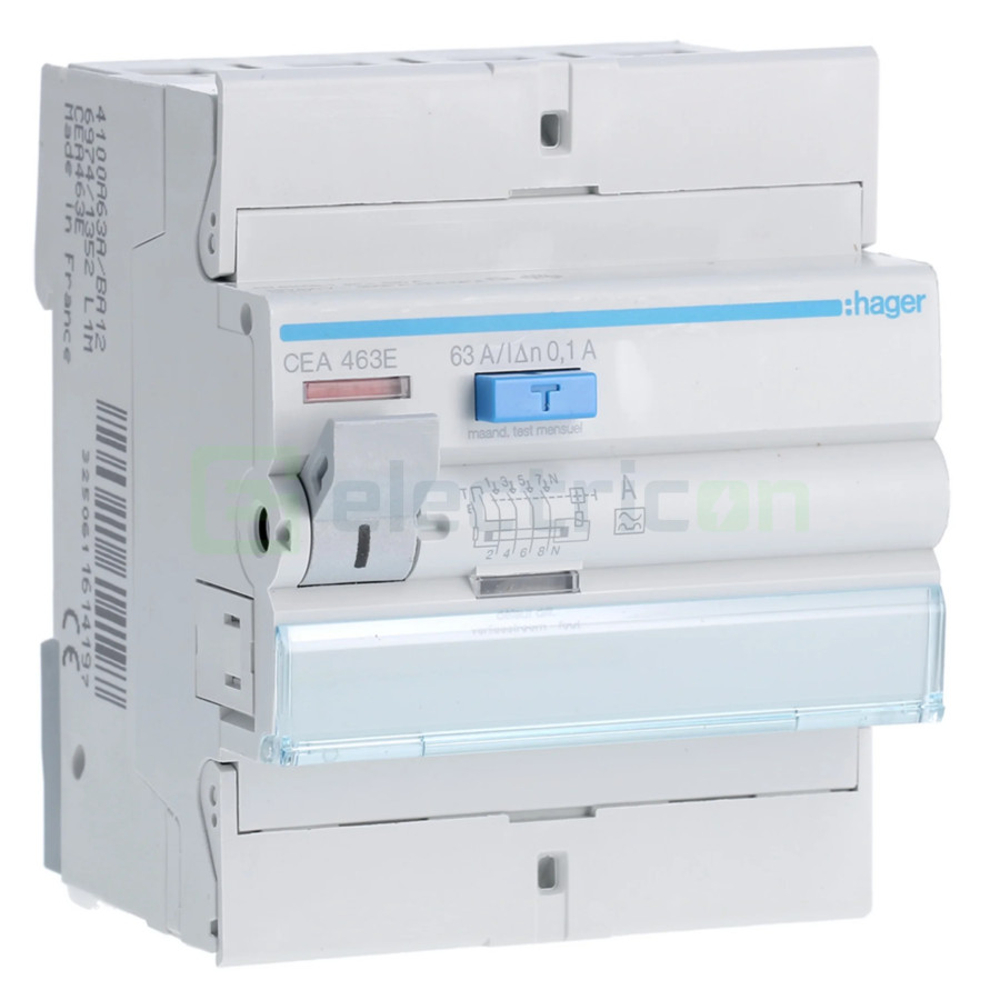 Intreruptor RCCB 63A/100mA Hager - CEA463E