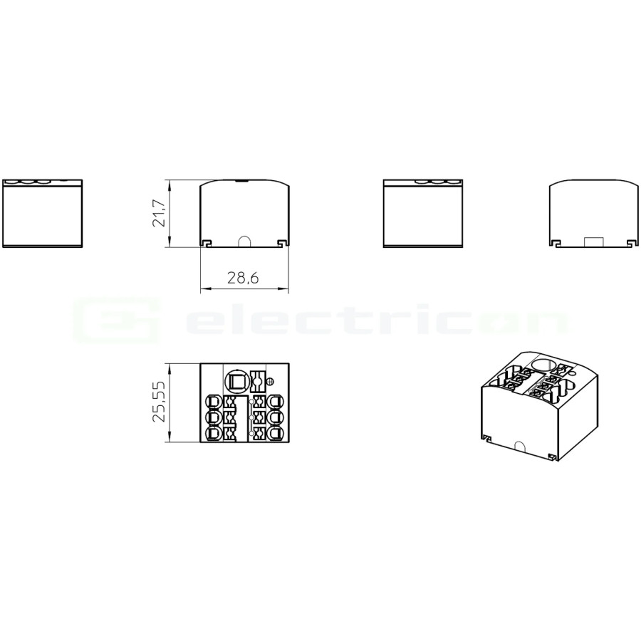 Bloc distribuție Bloc distributie 6/6x2.5, albastru – montaj rapid și sigur în aplicații electrice diverse