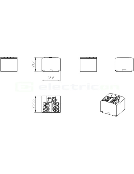 Bloc distribuție Bloc distributie 6/6x2.5, albastru – montaj rapid și sigur în aplicații electrice diverse
