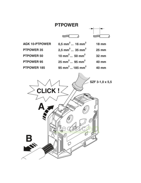 Bloc distribuție 50 mm² Bloc distributie 50 mm², 10 conexiuni, gri-albastru-negru-galben – montaj rapid și sigur în aplicații el