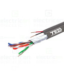 Cablu rețea - internet tip Cat 5e FTP+Power 0.20 mm²+0.75 mm² PVC gri rolă - TED Electric TED002389