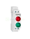 Indicator tensiune - Lampă semnalizare - 2x LED (1x roșu+1x verde) 230V - Schrack AZ106808