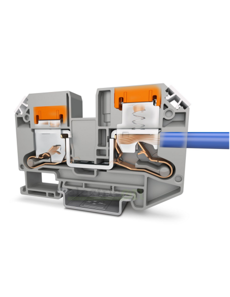 Clemă de derivație 25 mm² Clema șir, de trecere, 2 conexiuni, 25 mm²,gri, XTV 16, Phoenix Contact, 1329672 – montaj rapid și sig