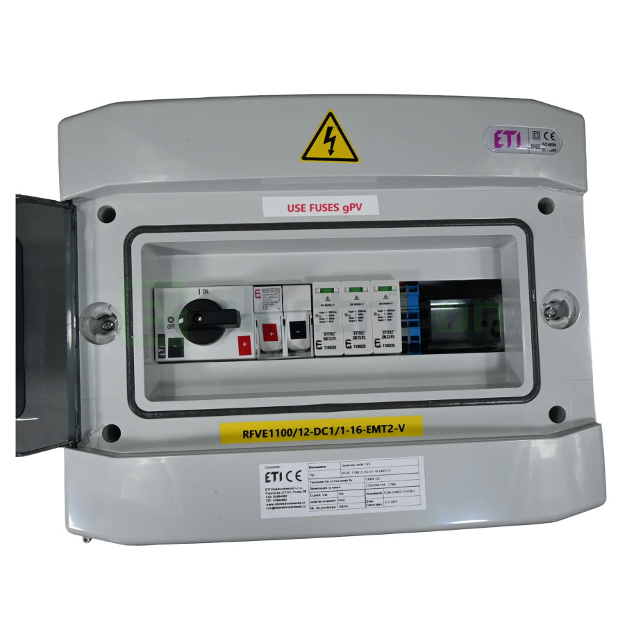 Tablou distributie PV 1100/12-DC1/1-16-EMT2-V, cu 1 string, ETI, 001107099 - Electricon.ro
