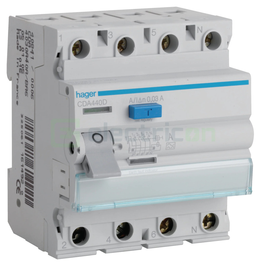 Diferential 40A/30mA Hager - CDA440D