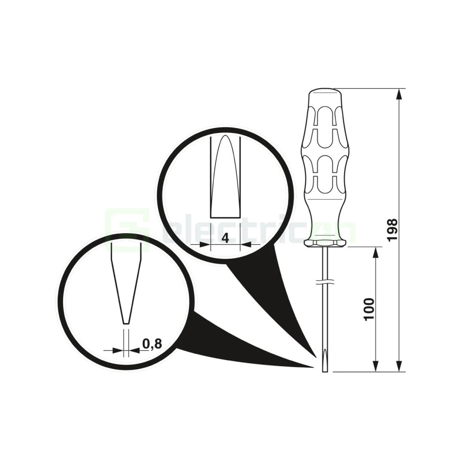 Surubelnita SF-SL 0,8X4,0-100 S-VDE - Electricon.ro
