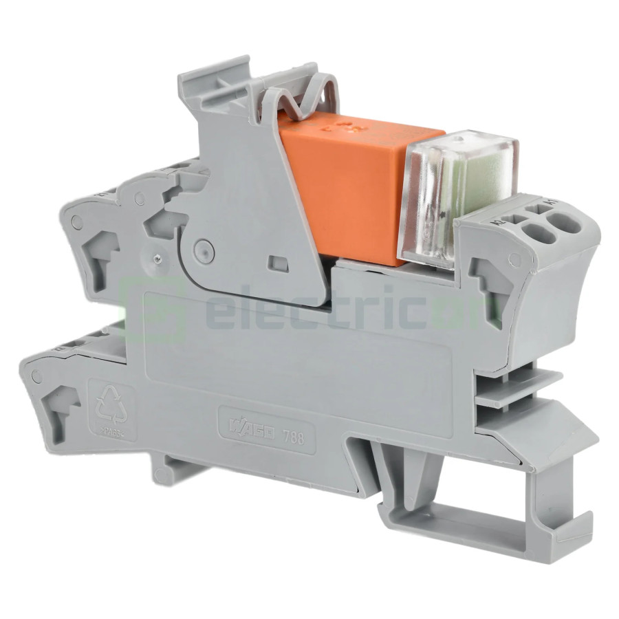 Modul releu Wago, gama 788, bobină de 12V, 2 contacte, DPDT, 8A, indicator roșu, Wago, 788-311