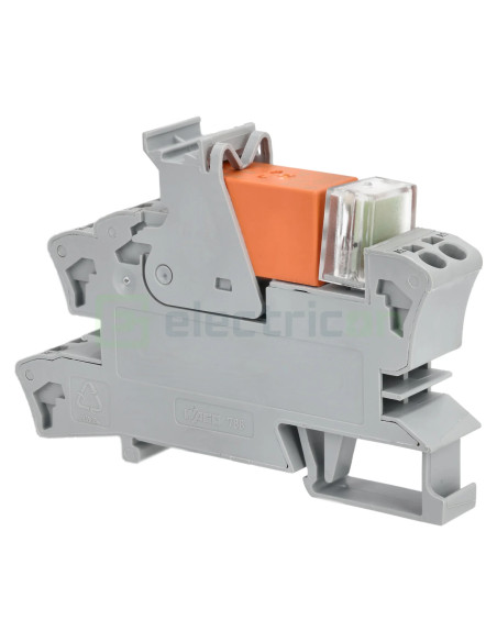 Modul releu Wago, gama 788, bobină de 12V, 2 contacte, DPDT, 8A, indicator roșu, Wago, 788-311