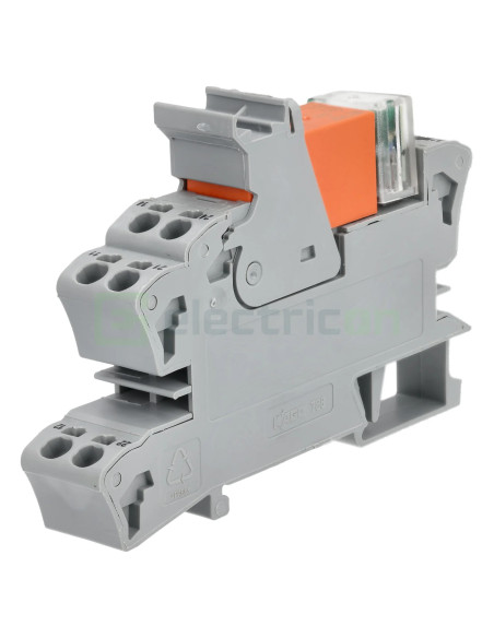 Modul releu Wago, gama 788, bobină de 12V, 2 contacte, DPDT, 8A, indicator roșu, Wago, 788-311