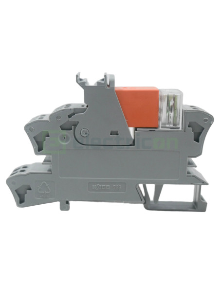 Modul releu Wago, gama 788, bobină de 24V, 2 contacte, DPDT, 8A, indicator roșu, Wago, 788-512