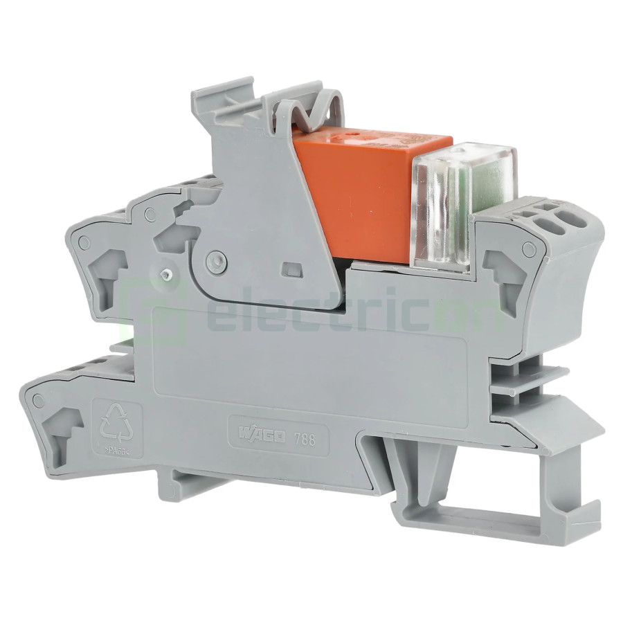 Modul releu Wago, gama 788, bobină de 24V, 1 contact, SPDT, 16A, indicator roșu, Wago, 788-506
