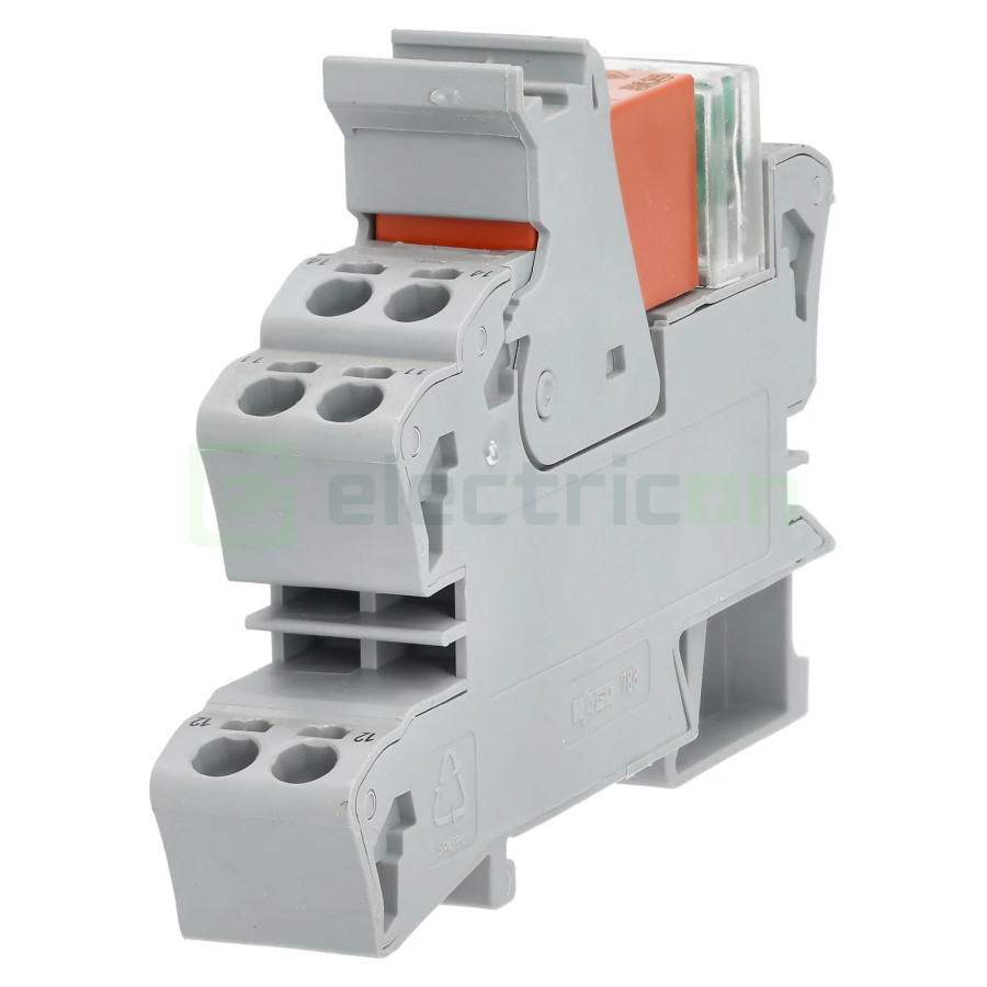 Modul releu Wago, gama 788, bobină de 24V, 1 contact, SPDT, 16A, indicator roșu, Wago, 788-506