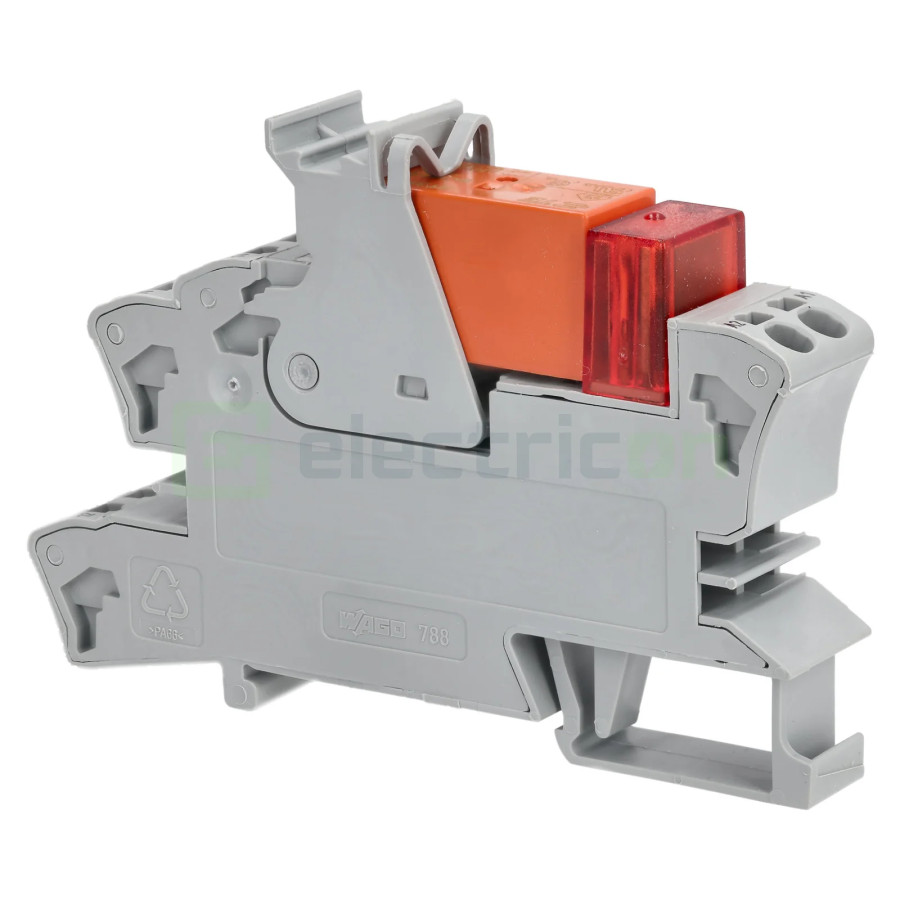 Modul releu Wago, gama 788, bobină de 230V, 1 contact, SPDT, 16A, indicator roșu, Wago, 788-508