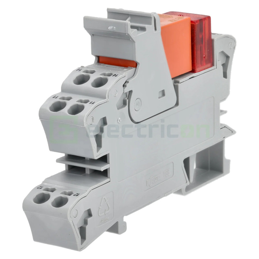 Modul releu Wago, gama 788, bobină de 230V, 1 contact, SPDT, 16A, indicator roșu, Wago, 788-508