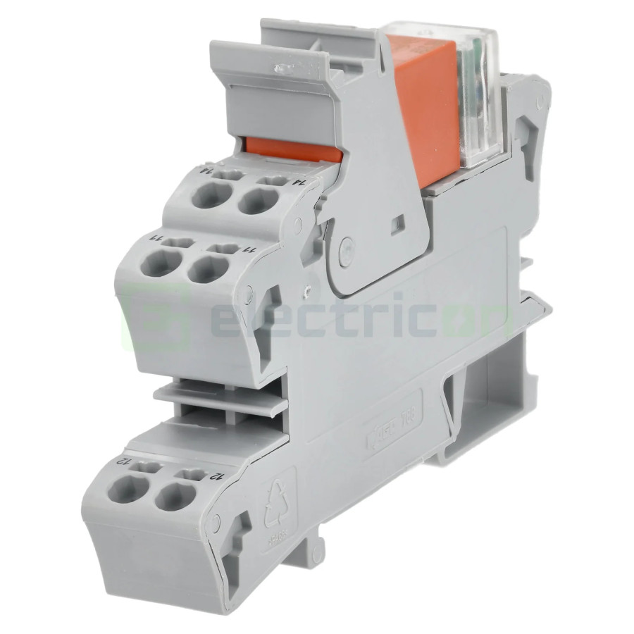 Modul releu Wago, gama 788, bobină de 12V, 1 contact, SPDT, 16A, indicator roșu, Wago, 788-303