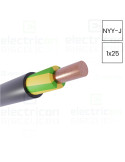Cablu electric rigid cupru NYY-J 1x25 mm²