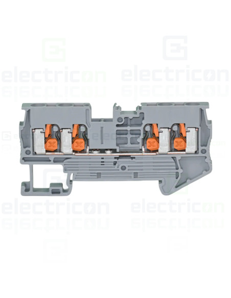 Clemă de derivație 5 mm² Clema șir, de trecere, cu buton, 4 conexiuni, 2,5 mm²,gri, XT 2,5-QUATTRO, Phoenix Contact, 1343129 – m