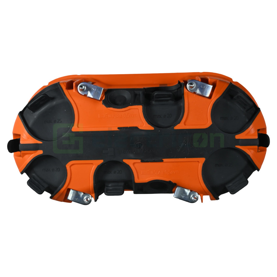 Doza dubla aparataj pentru rigips, ermetica, portocaliu, Ø 2x 68 mm, O-range ECON 2, Kaiser, 9252-22