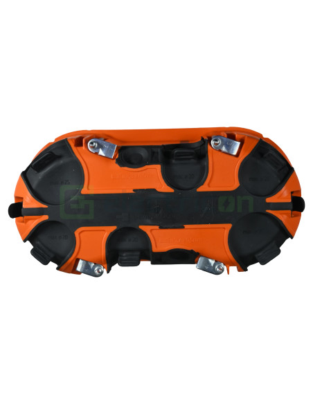 Doza dubla aparataj pentru rigips, ermetica, portocaliu, Ø 2x 68 mm, O-range ECON 2, Kaiser, 9252-22