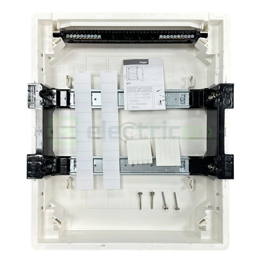 Tablou incastrat, 24 module, 2x12, ușă albă Hager, Golf, VF212PD - Electricon.ro