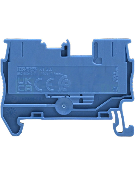 Clemă de derivație 5 mm² Clema șir, de trecere, cu buton, 2 conexiuni, 2,5 mm²,albastru, XT 2,5 BU, Phoenix Contact, 1343114 – m