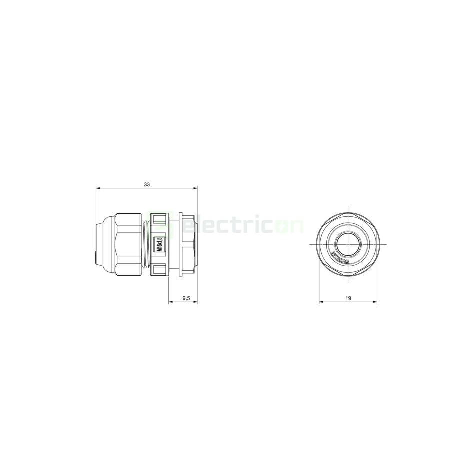 Presetupa pentru tub copex si rigid, ø16mm