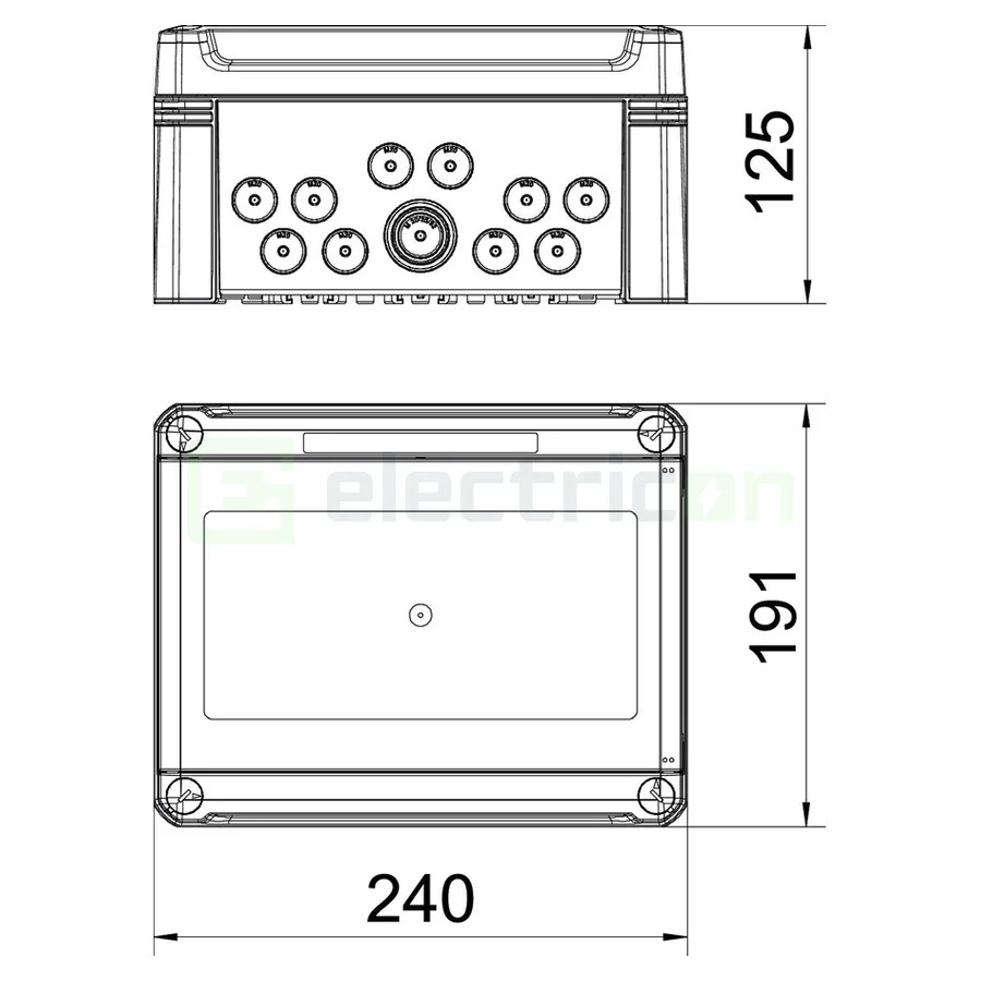 Tablou sigurante IP66, 9 module, aplicat, VDE, cu cleme de înfigere , SDB 09 PC, OBO Bettermann, 2008848 - Electricon.ro