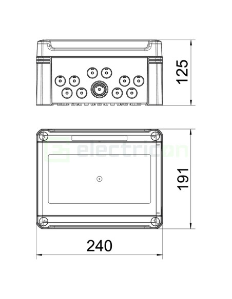 Tablou sigurante IP66, 9 module, aplicat, VDE, cu cleme de înfigere , SDB 09 PC, OBO Bettermann, 2008848 - Electricon.ro