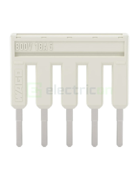 Clemă de derivație Jumper 5 cai izolat gri deschis, seria 2001 – montaj rapid și sigur în aplicații electrice diverse
