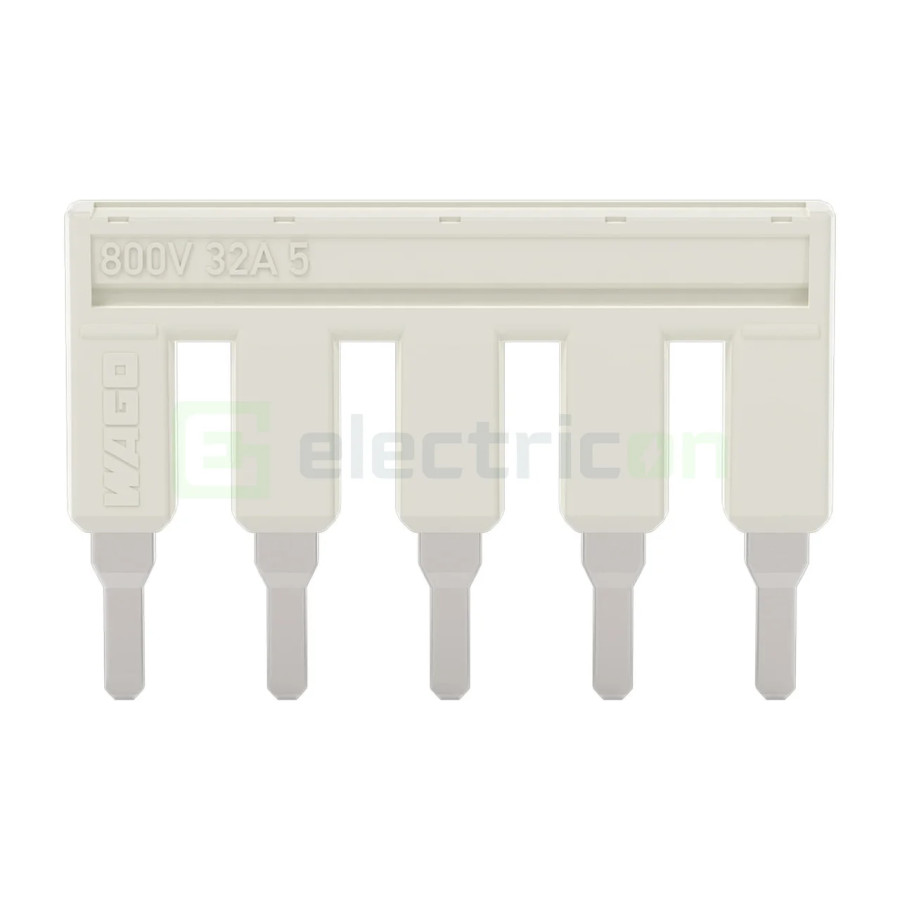 Clemă de derivație Jumper 5 cai izolat gri deschis, seria 2004 – montaj rapid și sigur în aplicații electrice diverse