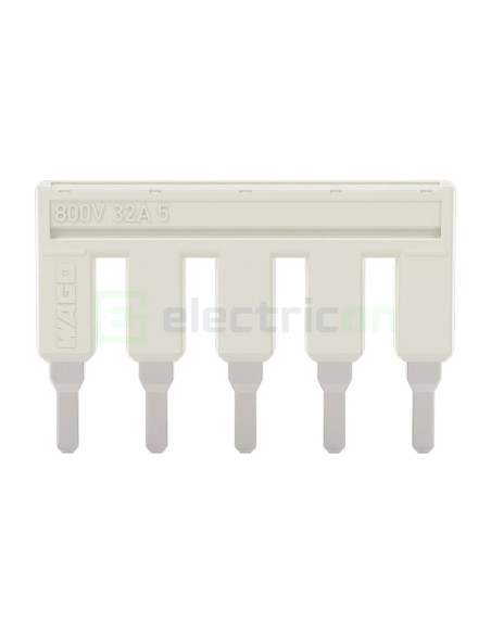 Clemă de derivație Jumper 5 cai izolat gri deschis, seria 2004 – montaj rapid și sigur în aplicații electrice diverse