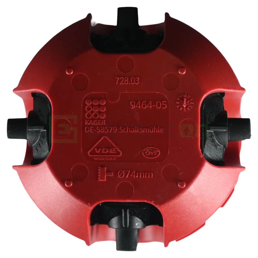 Doză aparataj, pentru pereți din lemn cu protecția la incendiu,  F30-F120, Ø74 mm,  pentru cablu 11,5 mm, Kaiser, 9464-05