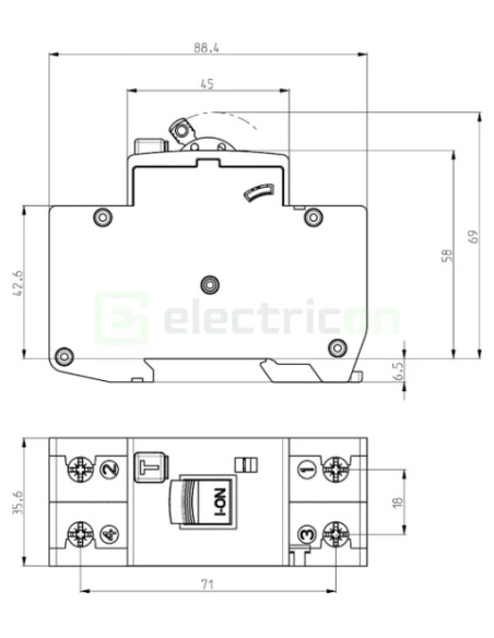 Disjunctor RCBO 16A 30mA ETI