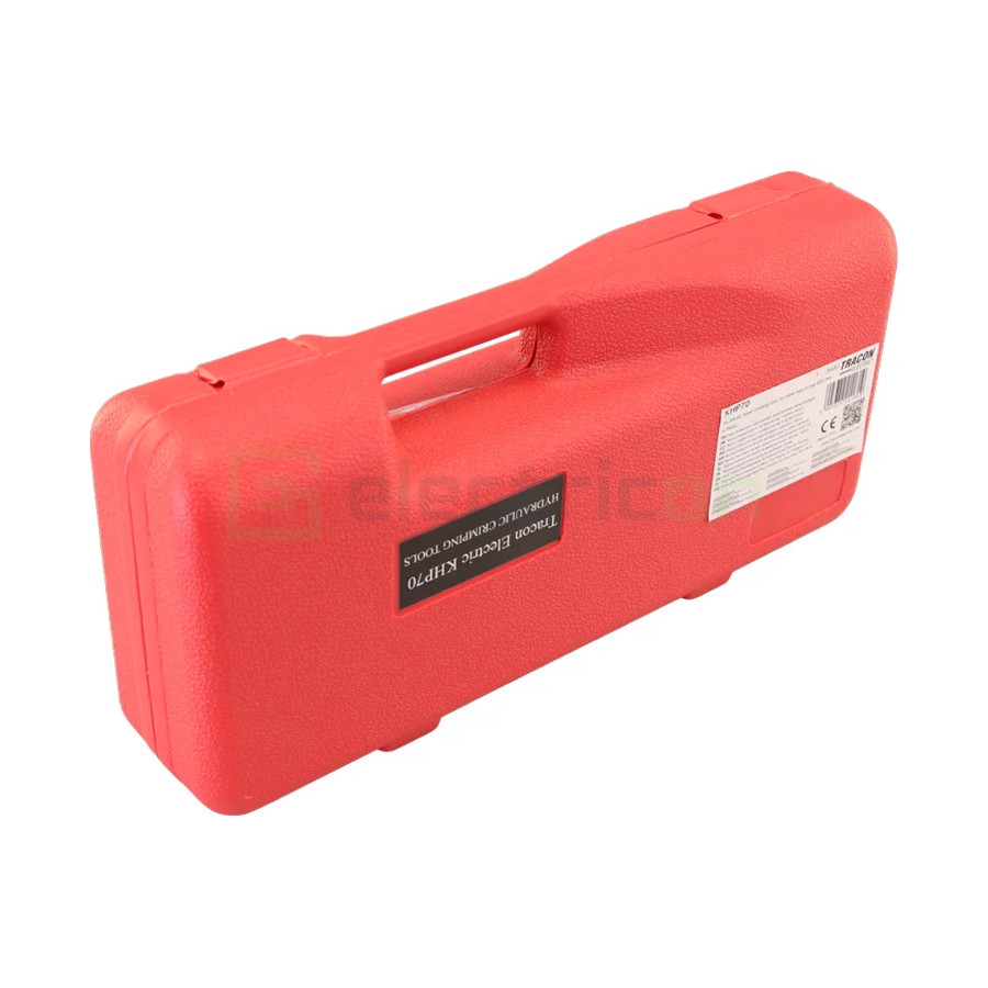 Presă hidraulică manuală - pini/papuci 6 - 70 mm² - model KHP70, include geantă și bacuri - Tracon Electric KHP70
