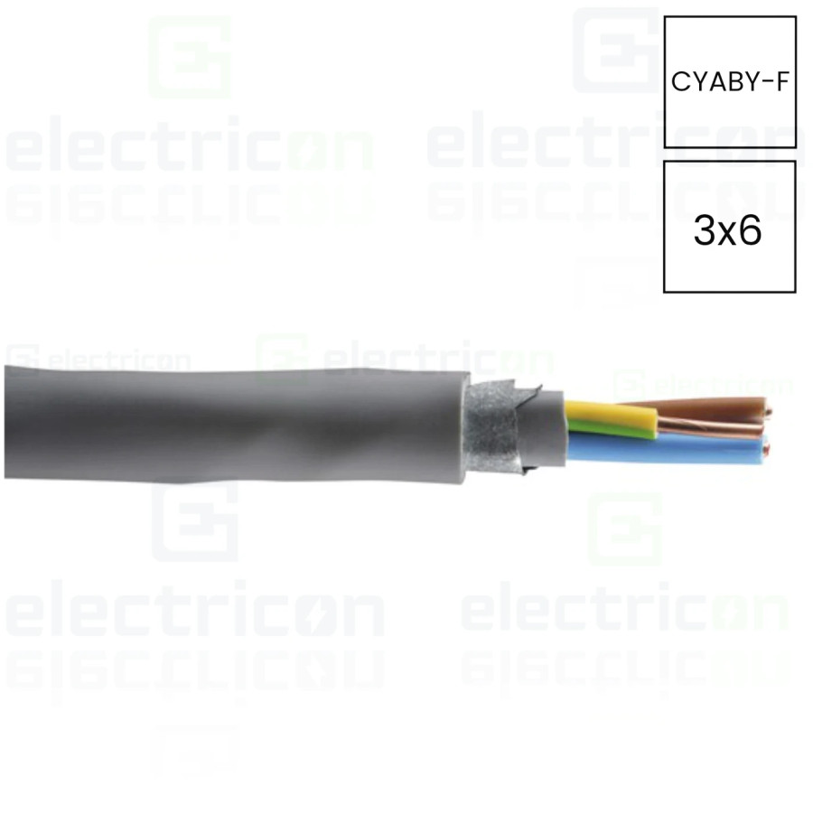 Cablu electric rigid cupru armat CYABY-F 3x6 mm²