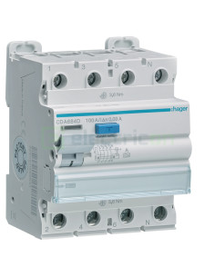 Intreruptor RCCB 100A/30mA Hager - CDA684D