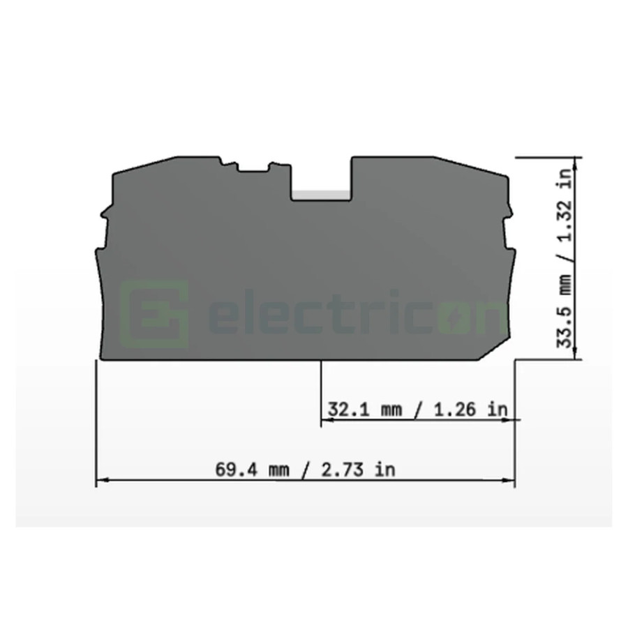 Conector Wago Element terminal pentru cleme sir, gri, grosime 1mm, Wago, 2016-1291 – montaj rapid și sigur în aplicații electric