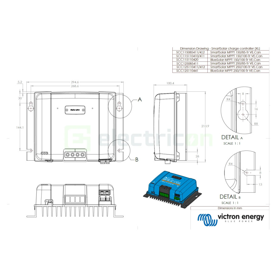 Incarcator solar 12V 24V 48V 100A SmartSolar MPPT 250 100-Tr-VE.Can