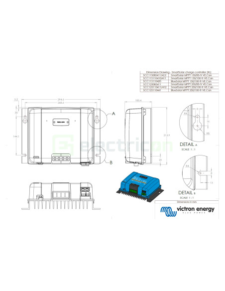 Incarcator solar 12V 24V 48V 100A SmartSolar MPPT 250 100-Tr-VE.Can