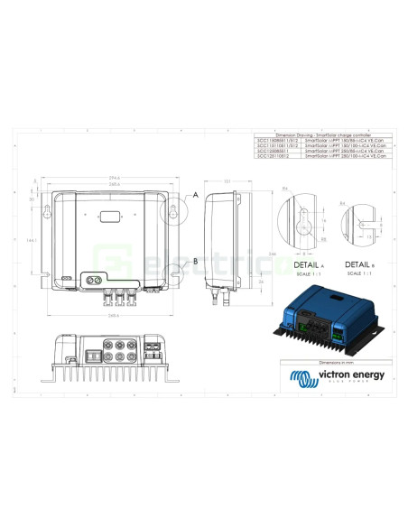 Incarcator solar 12V 24V 48V 100A SmartSolar MPPT 250 100-MC4 VE.Can