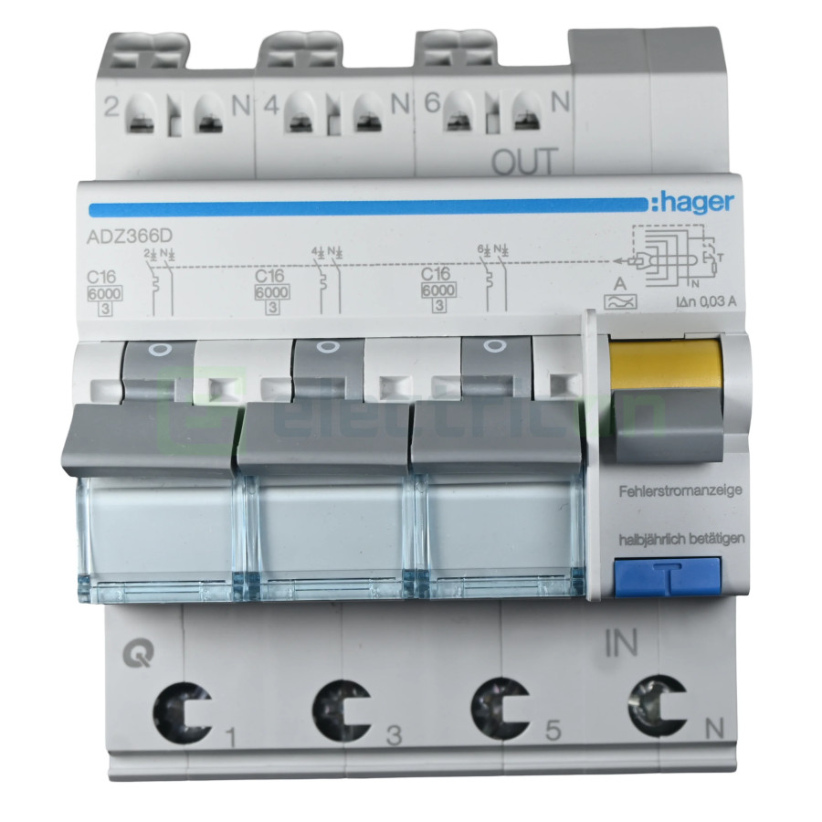 Siguranta RCBO 16A/30mA Hager - ADZ366D