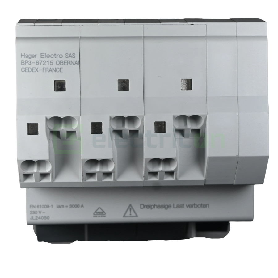 Disjunctor RCBO 16A 30mA Hager 3P+N