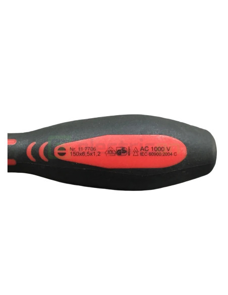 Șurubelniță VDE 1,000 V, 6.5 x 1.24 mm, Cimco, 11 7706 - Electricon.ro