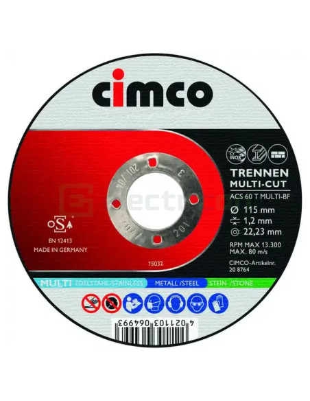 Disc debitat piatră si metal 125x1.2, Cimco, 20 6846 - Electricon.ro