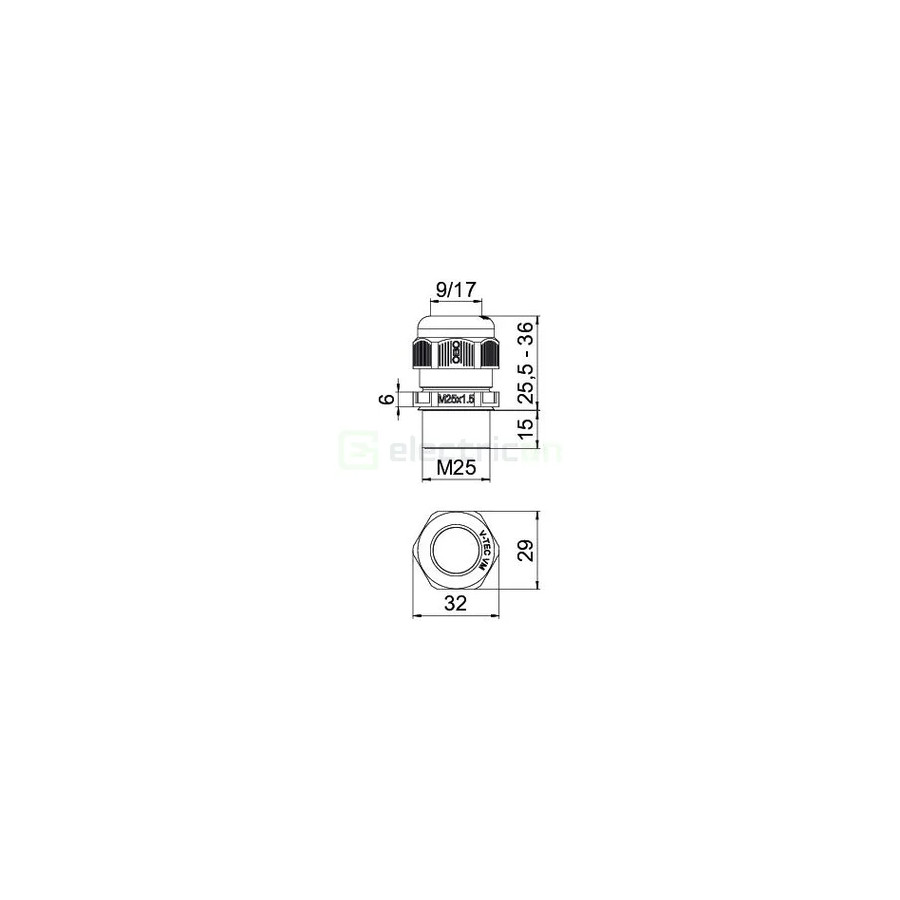 Presetupa, filet M25 x 1.5, gri deschis, OBO Bettermann, 2022949