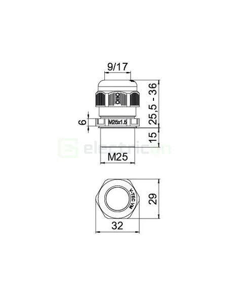 Presetupa, filet M25 x 1.5, gri deschis, OBO Bettermann, 2022949