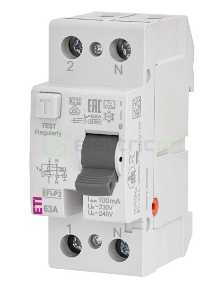 Intreruptor RCCB 63A/100mA ETI - 002061123