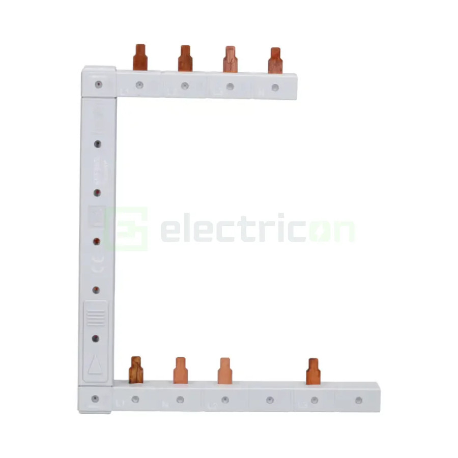 Bareta alimentare (busbar), 4P, tip pin, 4 module x 2 randuri, stanga-vertical, 63A, Hager